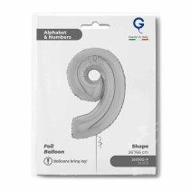 Palloncino in Foil 26" Numero 9 Argento "Silver" Numeri 26" Argento "Silver"