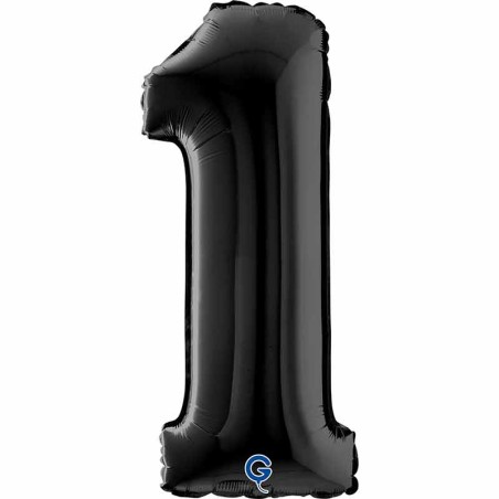 Palloncino in Foil 26" Numero 1 Nero "Black" Numeri 26" Nero "Black"