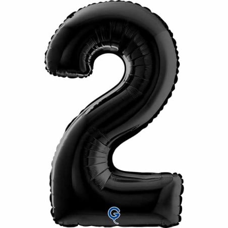 Palloncino in Foil 26" Numero 2 Nero "Black" Numeri 26" Nero "Black"