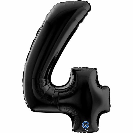 Palloncino in Foil 26" Numero 4 Nero "Black" Numeri 26" Nero "Black"