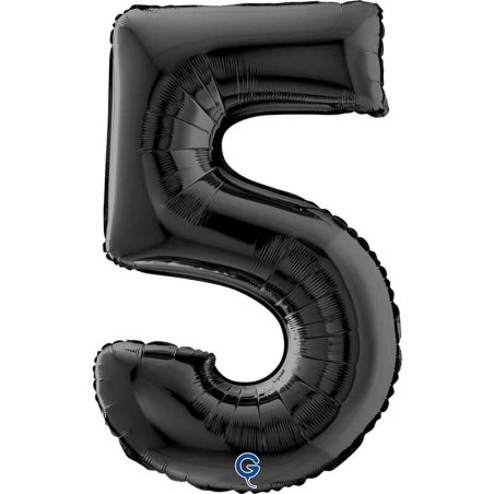 Palloncino in Foil 26" Numero 5 Nero "Black" Numeri 26" Nero "Black"
