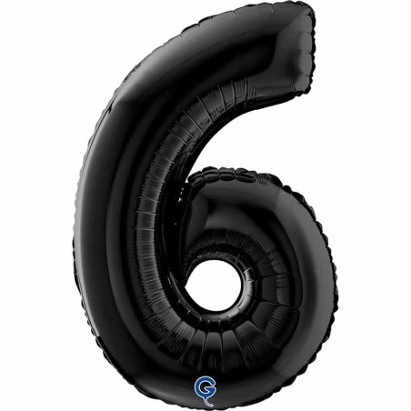 Palloncino in Foil 26" Numero 6 Nero "Black" Numeri 26" Nero "Black"