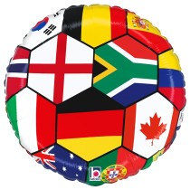 Palloncino in Foil 18" Pallone Mondiali di Calcio "Soccer Ball Nations" Sport e Veicoli Grabo