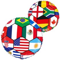 Palloncino in Foil 18" Pallone Mondiali di Calcio "Soccer Ball Nations" Sport e Veicoli Grabo