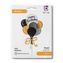Palloncino in Foil 38" Super Shape Palloncini Happy Birthday "Satin Birthday Balloons" Happy Birthday Grabo