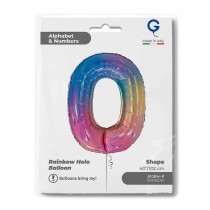 Palloncino in Foil 40" Numero 0 Arcobaleno "Colourful Rainbow" Numeri 40" Arcobaleno "Colourful-Rainbow"