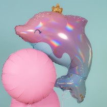 Palloncino in Foil 32" Super Shape Delfino "Glowy Dolphin" Pesci e Mare Grabo
