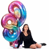 Palloncino in Foil 40" Numero 3 Arcobaleno "Colourful Rainbow" Numeri 40" Arcobaleno "Colourful-Rainbow"