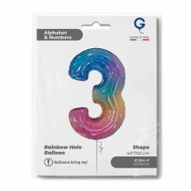 Palloncino in Foil 40" Numero 3 Arcobaleno "Colourful Rainbow" Numeri 40" Arcobaleno "Colourful-Rainbow"