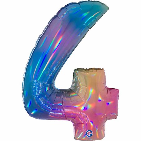 Palloncino in Foil 40" Numero 4 Arcobaleno "Colourful Rainbow" Numeri 40" Arcobaleno "Colourful-Rainbow"