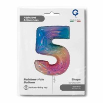 Palloncino in Foil 40" Numero 5 Arcobaleno "Colourful Rainbow" Numeri 40" Arcobaleno "Colourful-Rainbow"
