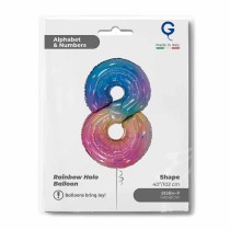 Palloncino in Foil 40" Numero 8 Arcobaleno "Colourful Rainbow" Numeri 40" Arcobaleno "Colourful-Rainbow"