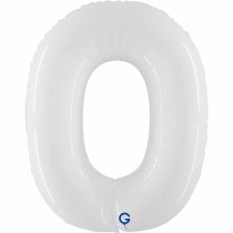 Palloncino in Foil 40" Numero 0 Bianco "White" Numeri 40" Bianco "White"