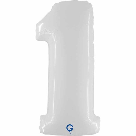 Palloncino in Foil 40" Numero 1 Bianco "White" Numeri 40" Bianco "White"