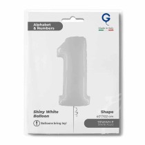 Palloncino in Foil 40" Numero 1 Bianco "White" Numeri 40" Bianco "White"