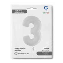 Palloncino in Foil 40" Numero 3 Bianco "White" Numeri 40" Bianco "White"