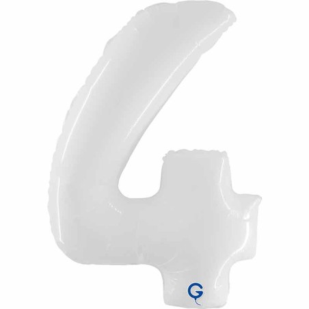 Palloncino in Foil 40" Numero 4 Bianco "White" Numeri 40" Bianco "White"