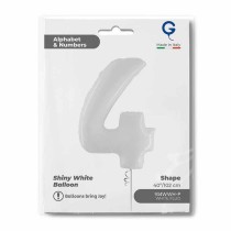Palloncino in Foil 40" Numero 4 Bianco "White" Numeri 40" Bianco "White"