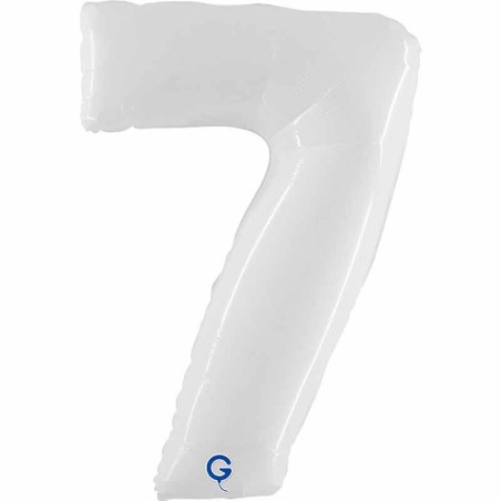 Palloncino in Foil 40" Numero 7 Bianco "White" Numeri 40" Bianco "White"