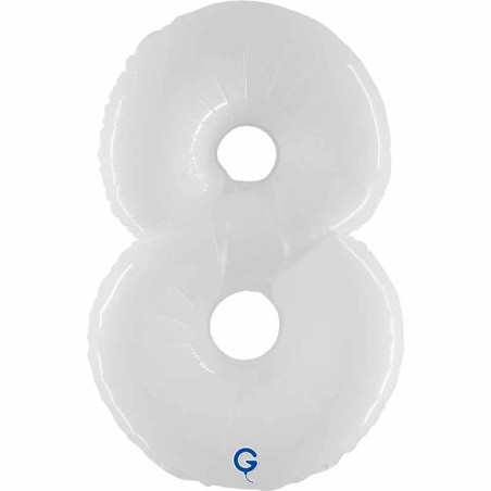 Palloncino in Foil 40" Numero 8 Bianco "White" Numeri 40" Bianco "White"