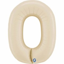 Palloncino in Foil 40" Numero 0 Crema Satinato "Satin Cream" Numeri 40" Crema "Satin Cream"