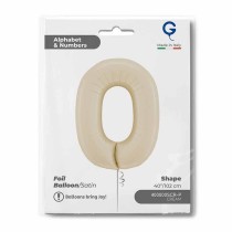 Palloncino in Foil 40" Numero 0 Crema Satinato "Satin Cream" Numeri 40" Crema "Satin Cream"