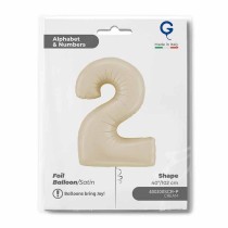 Palloncino in Foil 40" Numero 2 Crema Satinato "Satin Cream" Numeri 40" Crema "Satin Cream"