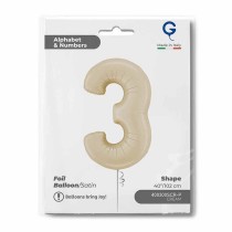 Palloncino in Foil 40" Numero 3 Crema Satinato "Satin Cream" Numeri 40" Crema "Satin Cream"