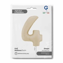 Palloncino in Foil 40" Numero 4 Crema Satinato "Satin Cream" Numeri 40" Crema "Satin Cream"