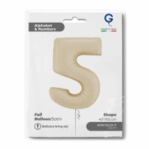 Palloncino in Foil 40" Numero 5 Crema Satinato "Satin Cream" Numeri 40" Crema "Satin Cream"