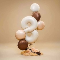 Palloncino in Foil 40" Numero 7 Crema Satinato "Satin Cream" Numeri 40" Crema "Satin Cream"