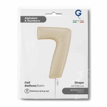 Palloncino in Foil 40" Numero 7 Crema Satinato "Satin Cream" Numeri 40" Crema "Satin Cream"
