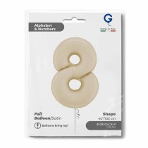Palloncino in Foil 40" Numero 8 Crema Satinato "Satin Cream" Numeri 40" Crema "Satin Cream"