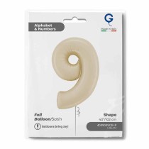 Palloncino in Foil 40" Numero 9 Crema Satinato "Satin Cream" Numeri 40" Crema "Satin Cream"