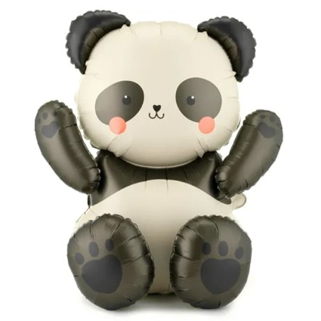 Palloncino in Foil 37" Standup Panda seduto Avorio e Nero Animali (Giungla e Bosco)