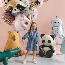 Palloncino in Foil 37" Standup Panda seduto Avorio e Nero Animali (Giungla e Bosco)
