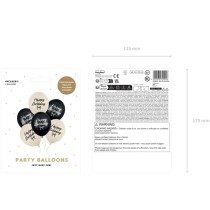 Palloncino in Lattice 12" Happy Birthday con Fiocco "Elegant Milestone" 6pz Elegant Milestone Birthday