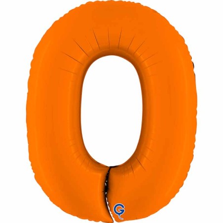 Palloncino in Foil 40" Numero 0 Arancione "Matte Orange" Numeri 40" Arancione "Matte Orange"