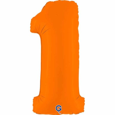 Palloncino in Foil 40" Numero 1 Arancione "Matte Orange" Numeri 40" Arancione "Matte Orange"