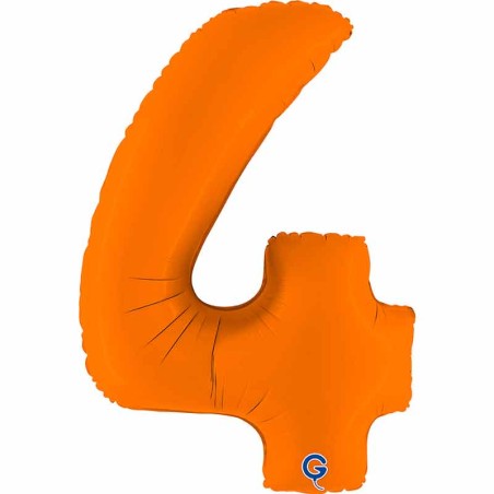 Palloncino in Foil 40" Numero 4 Arancione "Matte Orange" Numeri 40" Arancione "Matte Orange"