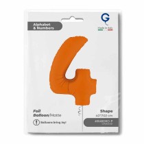 Palloncino in Foil 40" Numero 4 Arancione "Matte Orange" Numeri 40" Arancione "Matte Orange"