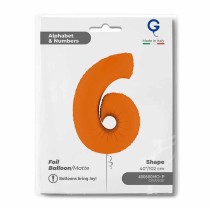 Palloncino in Foil 40" Numero 6 Arancione "Matte Orange" Numeri 40" Arancione "Matte Orange"