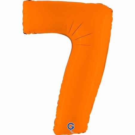 Palloncino in Foil 40" Numero 7 Arancione "Matte Orange" Numeri 40" Arancione "Matte Orange"