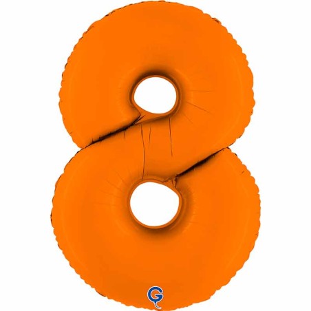 Palloncino in Foil 40" Numero 8 Arancione "Matte Orange" Numeri 40" Arancione "Matte Orange"