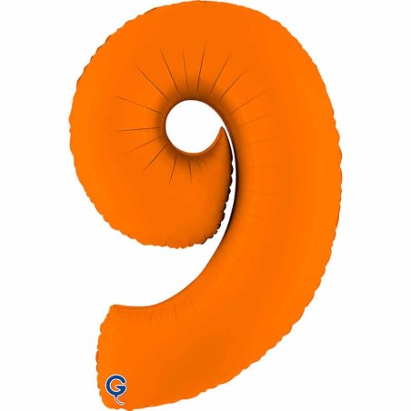 Palloncino in Foil 40" Numero 9 Arancione "Matte Orange" Numeri 40" Arancione "Matte Orange"