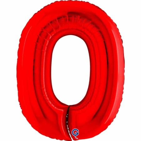 Palloncino in Foil 40" Numero 0 Rosso "Red" Numeri 40" Rosso "Red"
