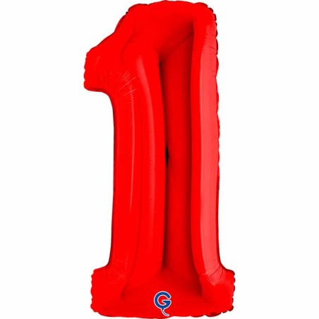 Palloncino in Foil 40" Numero 1 Rosso "Red" Numeri 40" Rosso "Red"