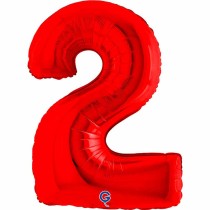 Palloncino in Foil 40" Numero 2 Rosso "Red" Numeri 40" Rosso "Red"
