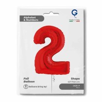 Palloncino in Foil 40" Numero 2 Rosso "Red" Numeri 40" Rosso "Red"