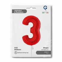 Palloncino in Foil 40" Numero 3 Rosso "Red" Numeri 40" Rosso "Red"
